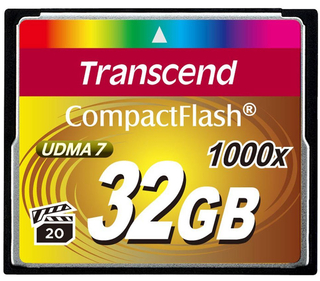 Модуль памяти  CompactFlash Card  32 Gb Transcend 1000х, (160 mb/s)