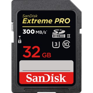 Карта памяти  SD  32 Gb Sandisk SDHC Extreme Pro, cl 10, 300 Mb/s, UHS-II (SDSDXPK-032G-GN4IN)