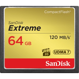 Модуль памяти  CompactFlash Card  64 Gb Sandisk Extreme (120 Mb/s), SDCFXSB-064G-G46