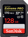 Карта памяти  SD 128 Gb Sandisk SDXC Extreme Pro, cl 10, 170Mb/ s, V30 UHS-I U3 (SDSDXXY-128G-GN4IN)