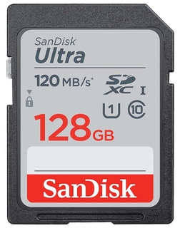 Карта памяти  SD 128 Gb Sandisk SDXC Ultra, class10, 120Mb/s (SDSDUN4-128G-GN6IN)
