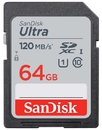 Карта памяти  SD  64 Gb Sandisk SDXC Ultra, class 10, 120Mb/ s (SDSDUN4-064G-GN6IN)