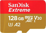 Карта памяти  Micro SD 128 Gb Sandisk Extreme, 160Mb/ s, UHS-I U3 + SD Adapter (SDSQXA1-128G-GN6MA)