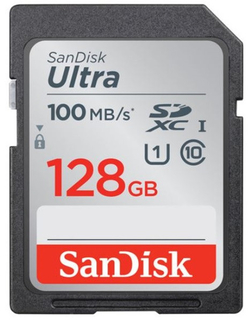 Карта памяти  SD 128 Gb Sandisk SDXC Ultra, class10, 100Mb/s