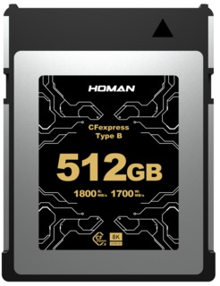 Карта памяти Homan CFexpress Type-B 512GB для 8K RAW (чтение1800/ запись1700 МБ/ с)